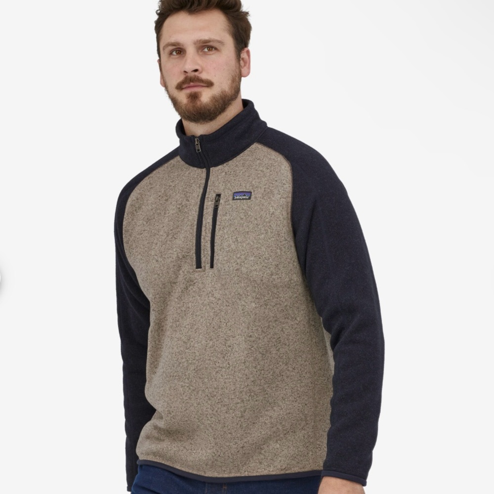 Patagonia Men’s Better Sweater 1/4 zip fleece M in Oar Tan